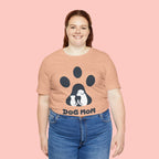 Dog Mom T‑Shirt — Paw Print with Dog & Puppy Graphic