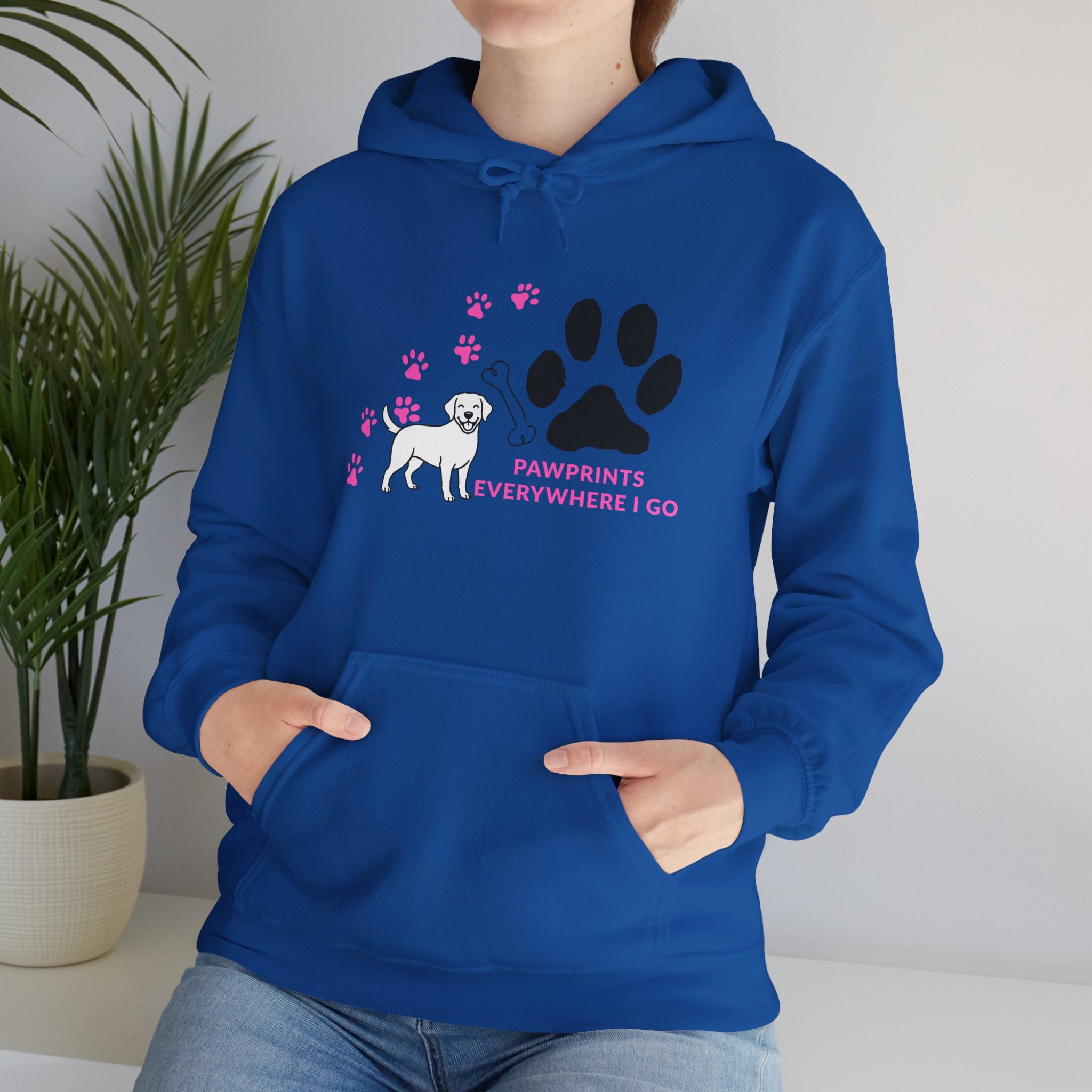 Dog Lover Hoodie — "Pawprints Wherever I Go" Pullover