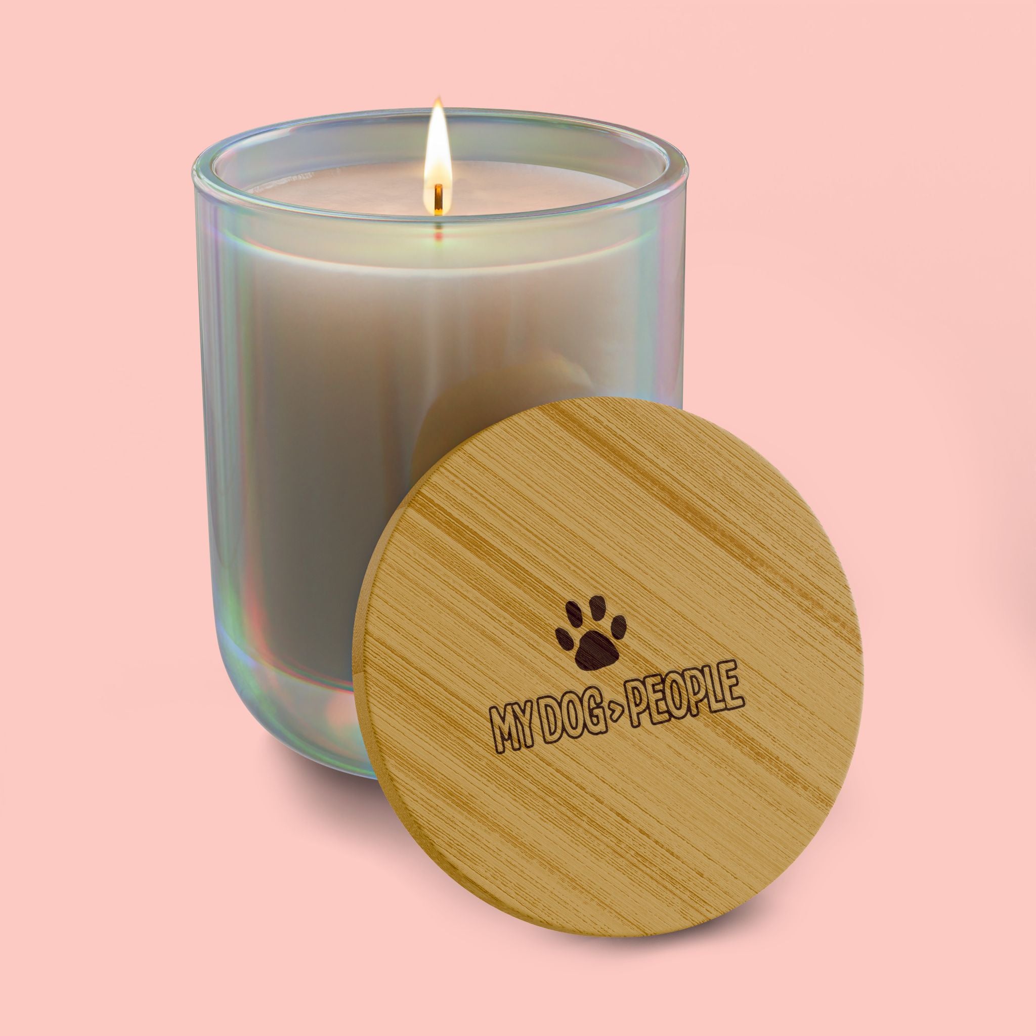 Engraved 14oz Scented Soy Candle — Personalized Wooden Lid Aromatherapy Candle