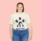 Dog Mom T‑Shirt — Paw Print with Dog & Puppy Graphic