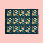 Pet Paw Love Blanket — Cozy Soft Polyester Throw for Dog & Cat Lovers