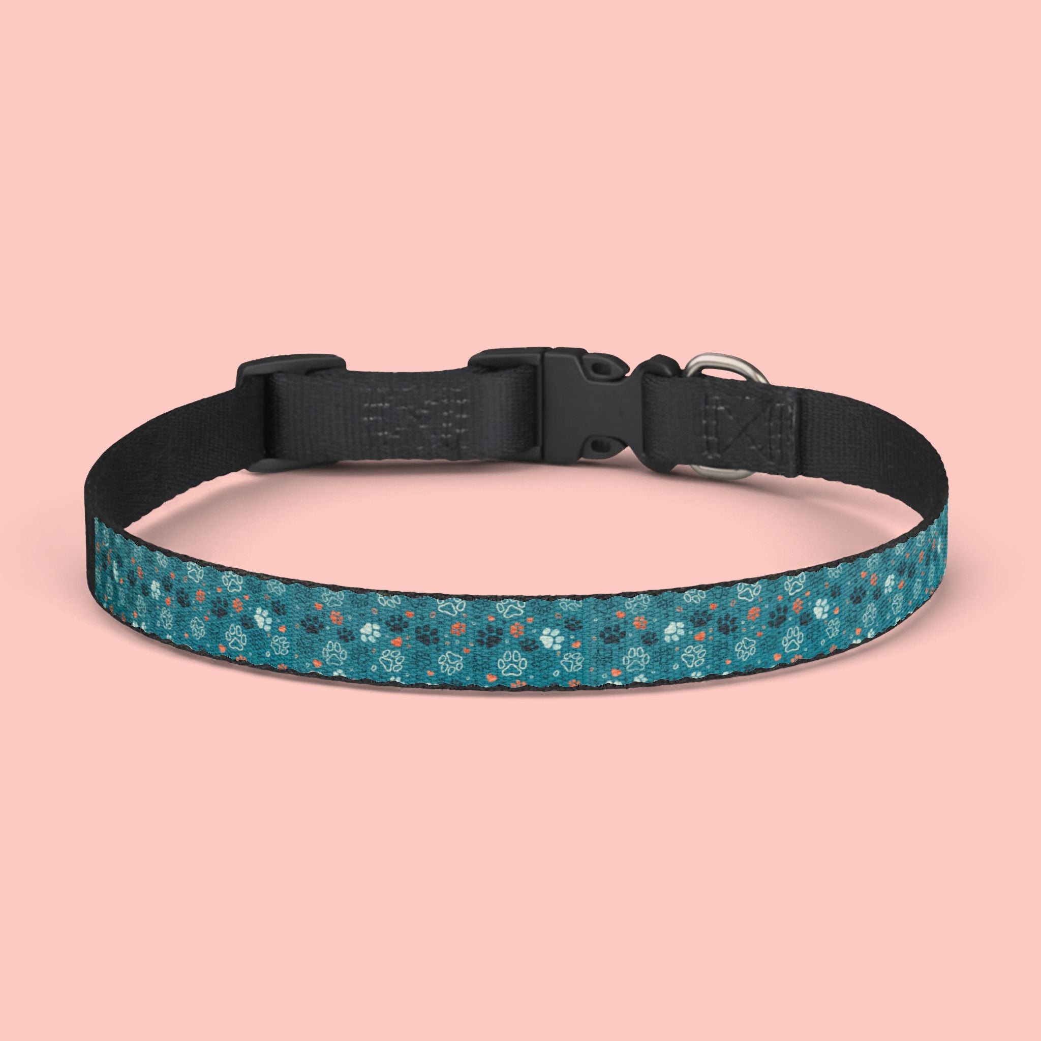 Teal Mosaic Clip-On Pet Collar — Lightweight Adjustable Dog & Cat Collar