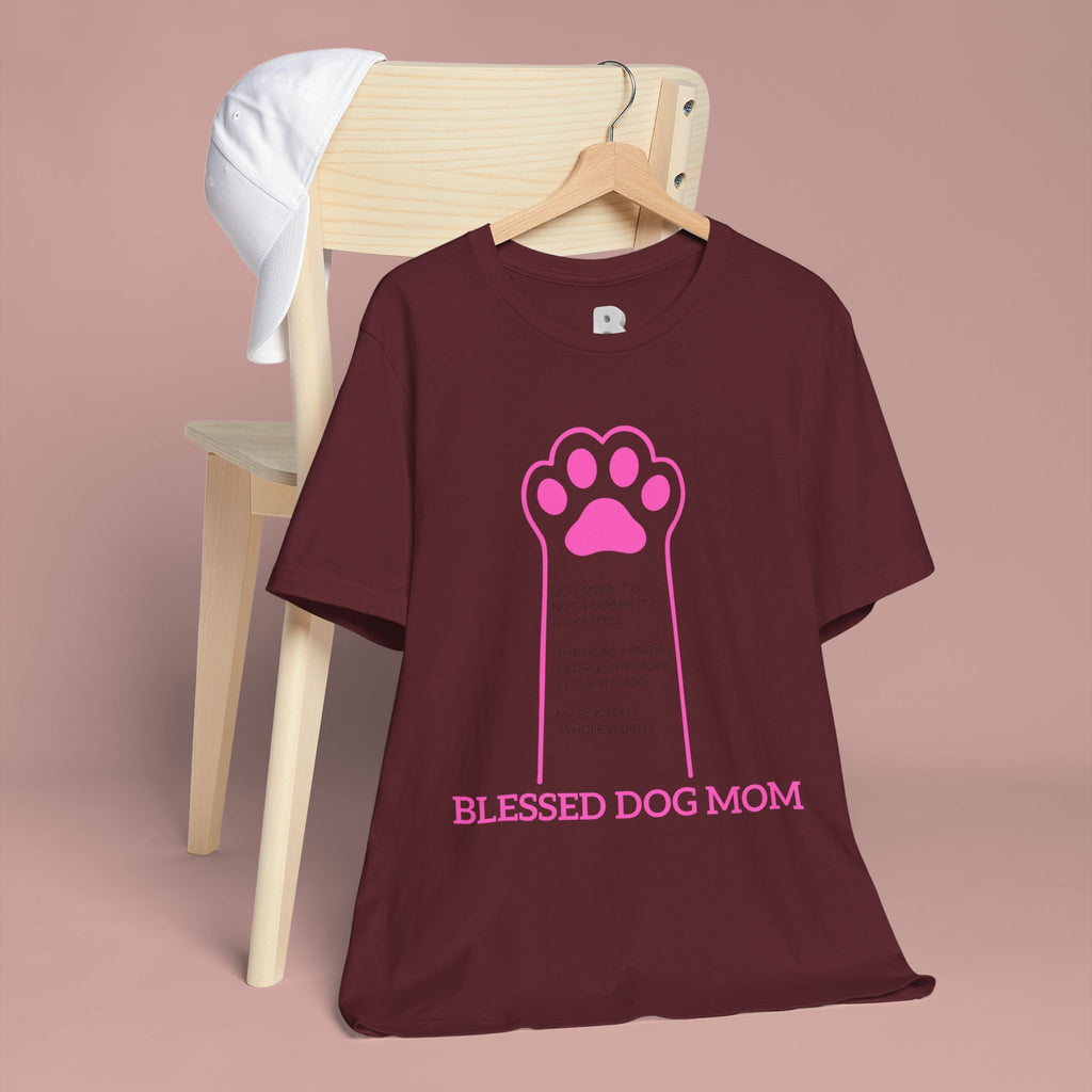 Blessed Dog Mom T-Shirt — Pink Paw Graphic Tee