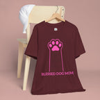 Blessed Dog Mom T-Shirt — Pink Paw Graphic Tee