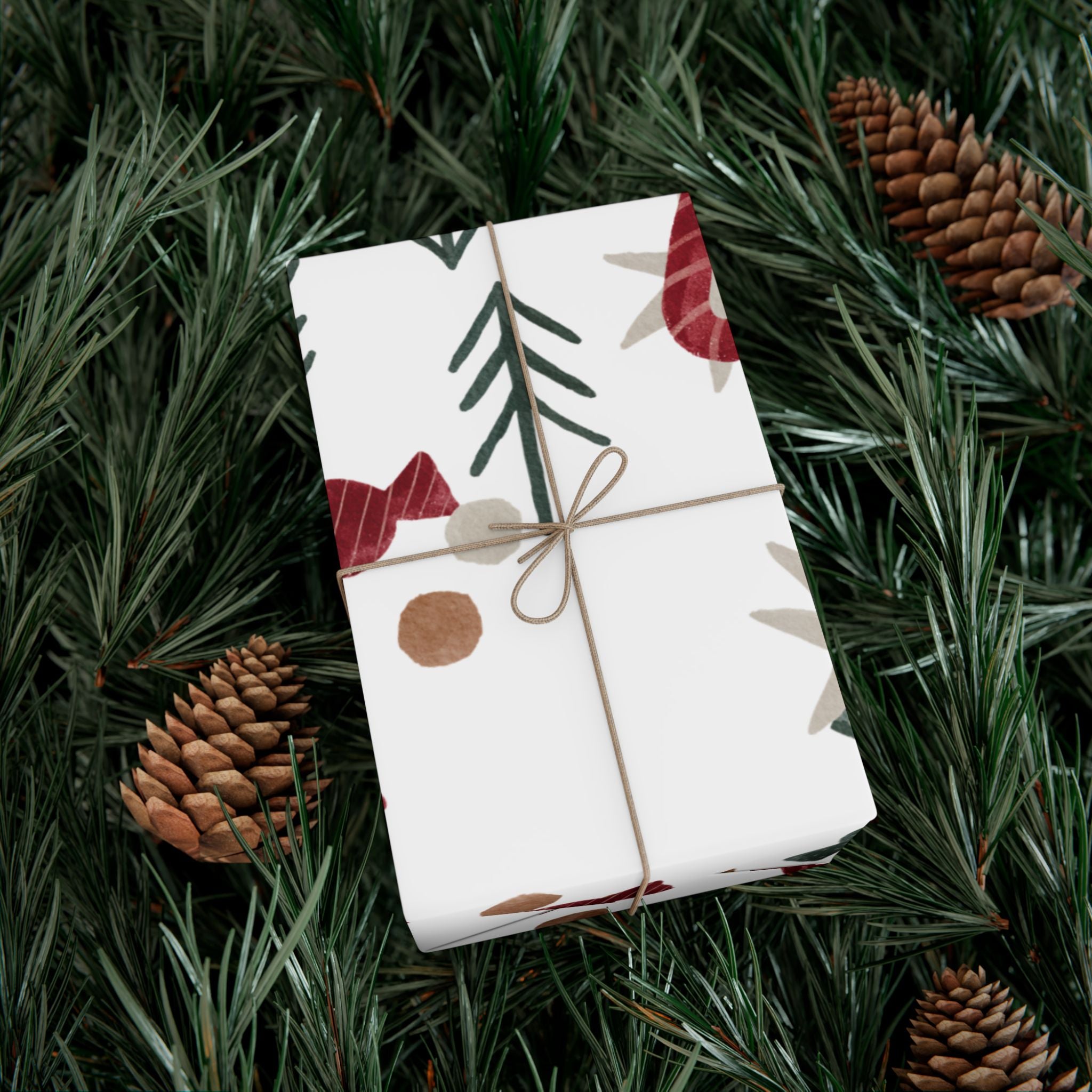 Holiday Candy Cane Gift Wrap Paper