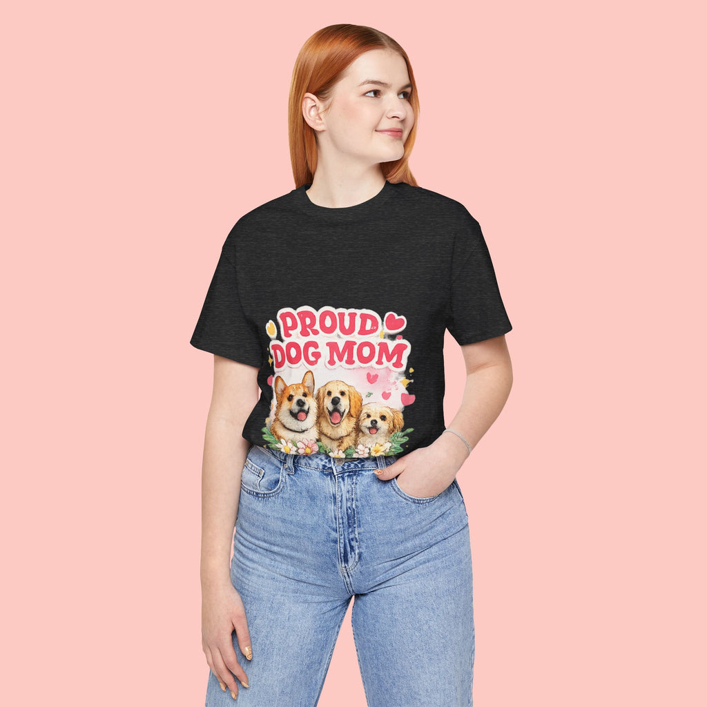 Proud Dog Mom T-Shirt — Cute Corgi & Golden Retriever Floral Tee for Pet Lovers