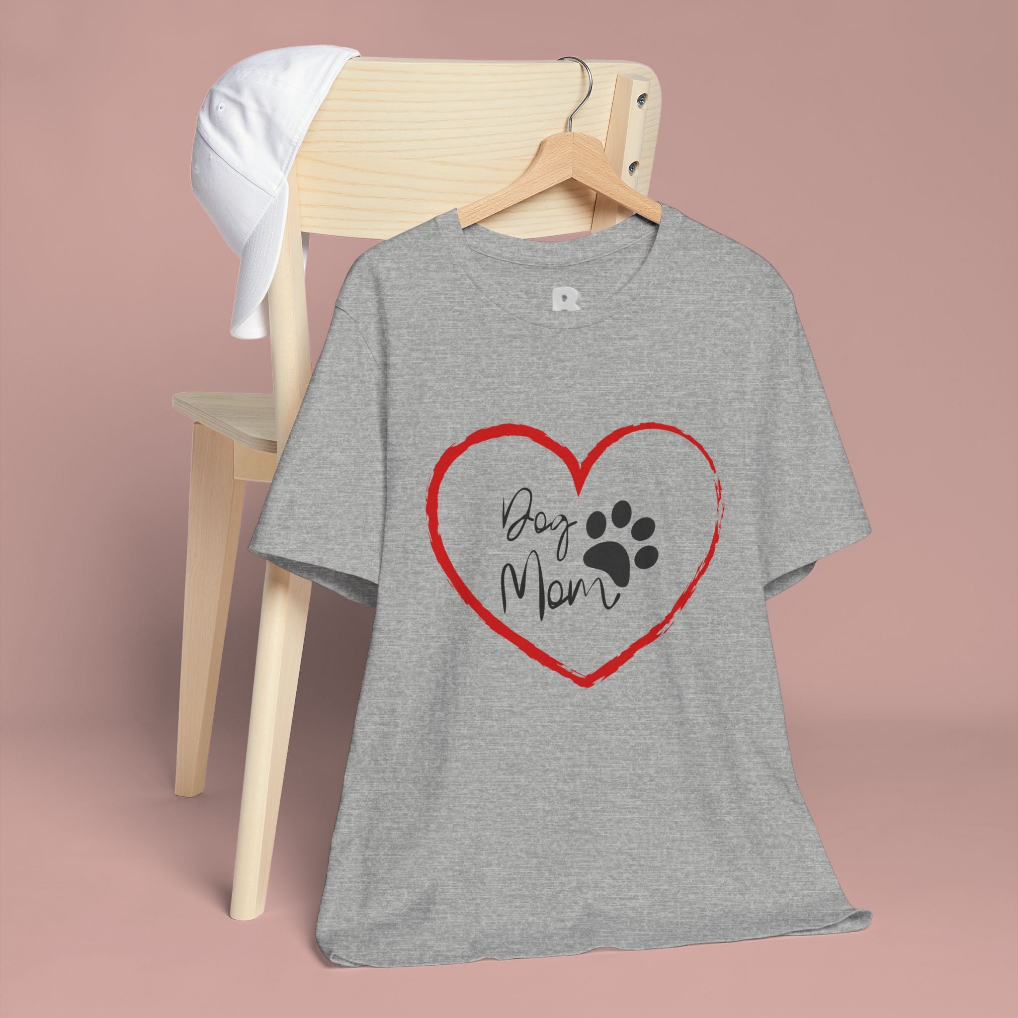 Dog Mom Heart Paw T‑Shirt