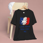Love Your Dog Like Me T-Shirt — French Flag Heart Puppy Tee