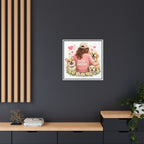Dog Mom Canvas Print — Framed Matte Wall Art with Cute Dogs & Hearts