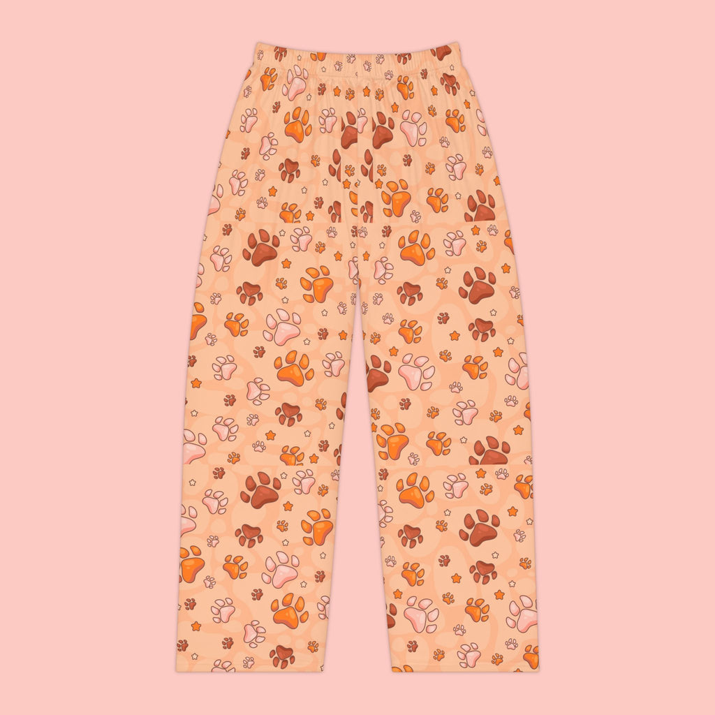 Women's Paw Print Pajama Pants — Cozy Peach Floral Loungewear