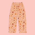 Women's Paw Print Pajama Pants — Cozy Peach Floral Loungewear