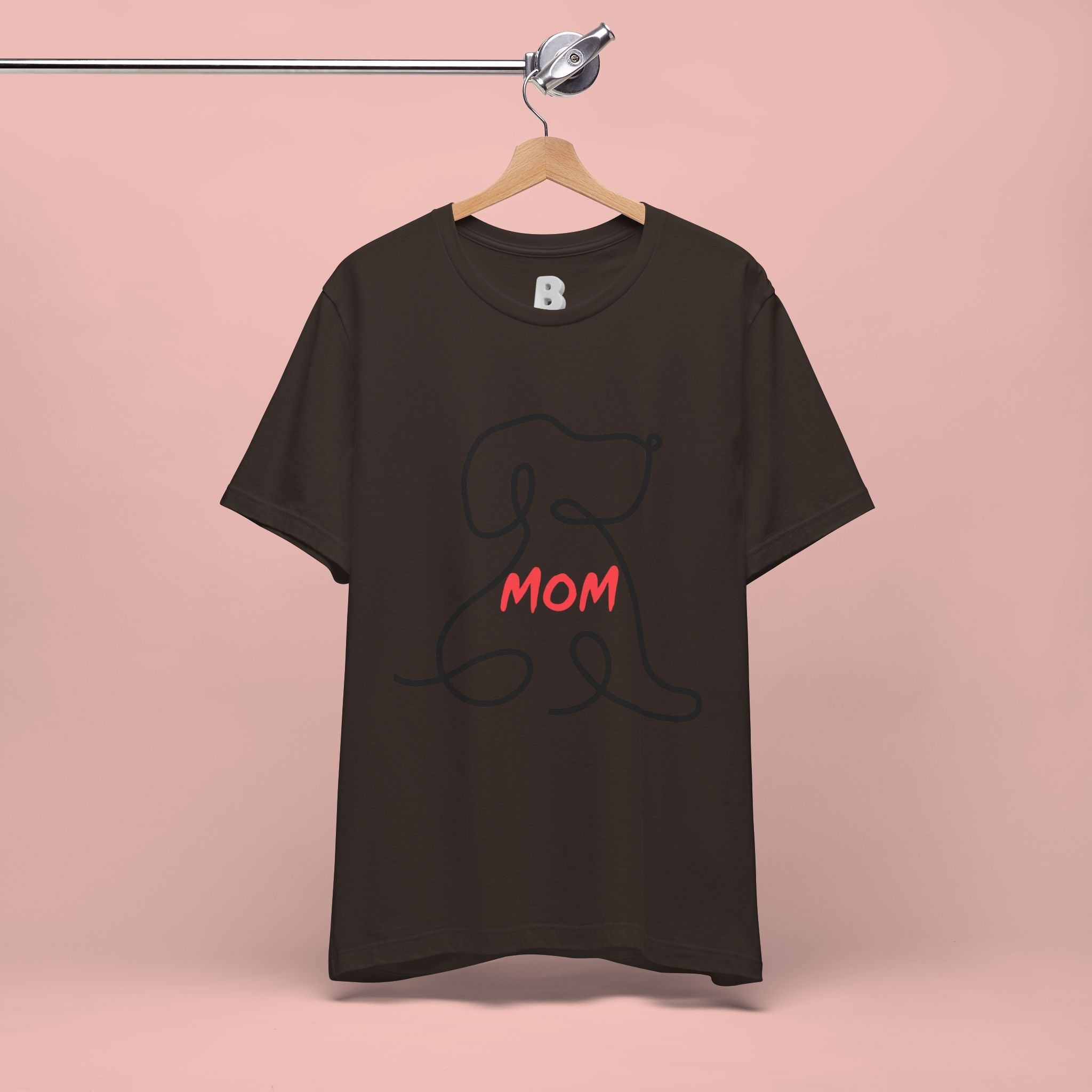 Mom Dog T-Shirt — Minimal Line Art Puppy Tee for Dog Moms, Mother's Day Gift