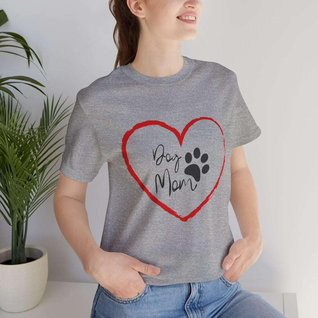 Dog Mom Heart Paw T‑Shirt