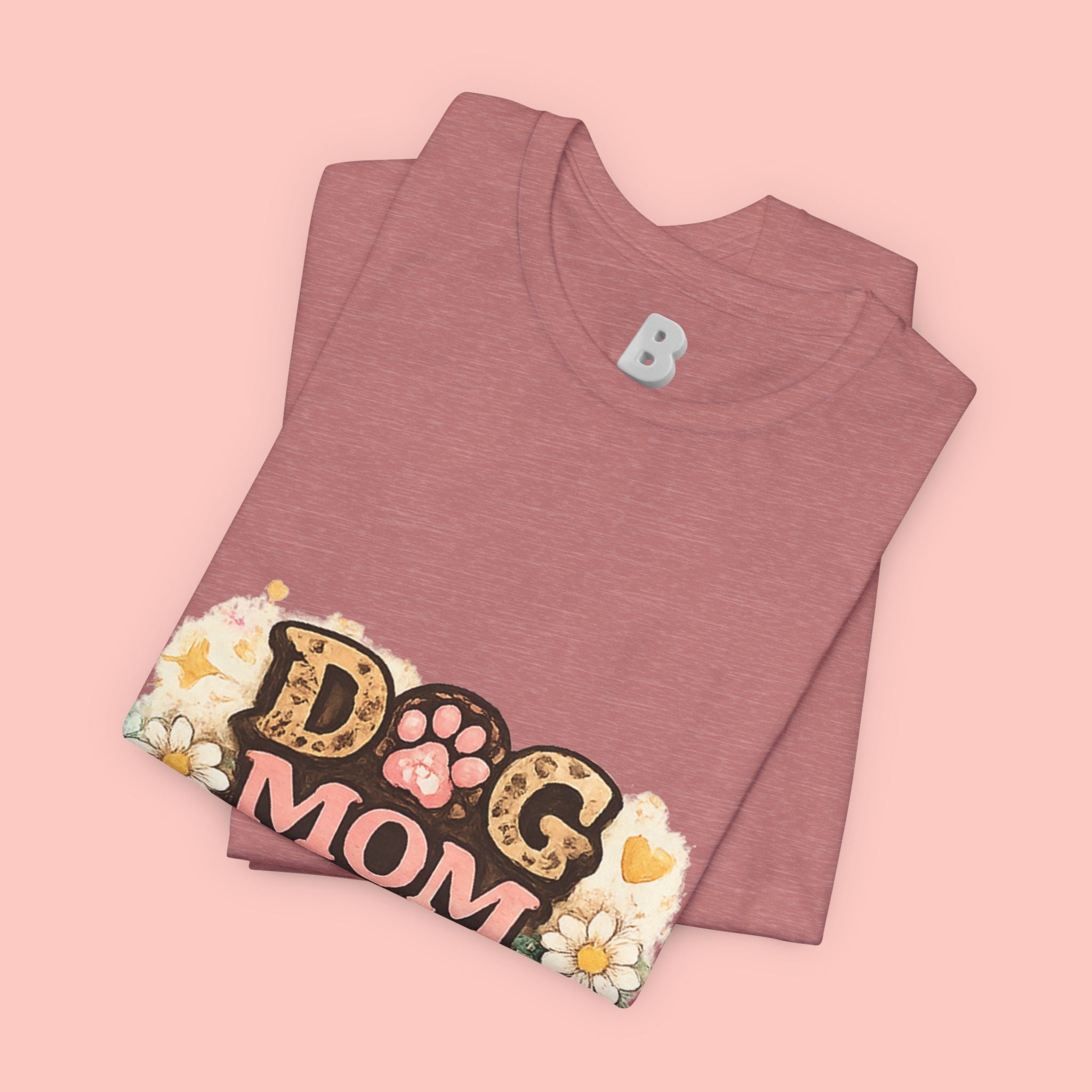 Dog Mom Forever T‑Shirt — Floral Paw Print Tee for Pet Lovers