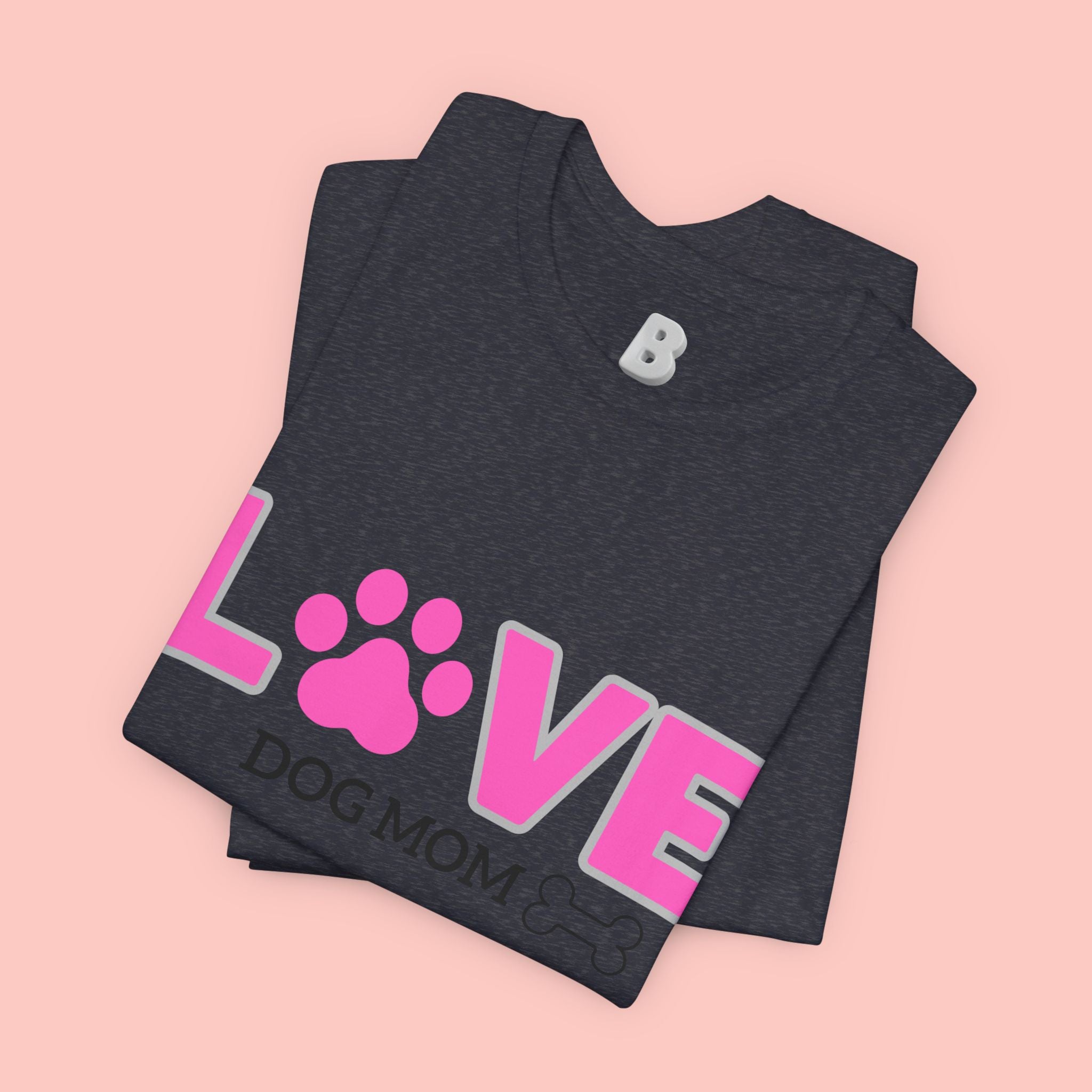 Love Dog Mom T-Shirt — Pink Paw Graphic Tee