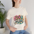 Dog Mom T-Shirt — Colorful Paw Print Graphic Tee for Pet Lovers
