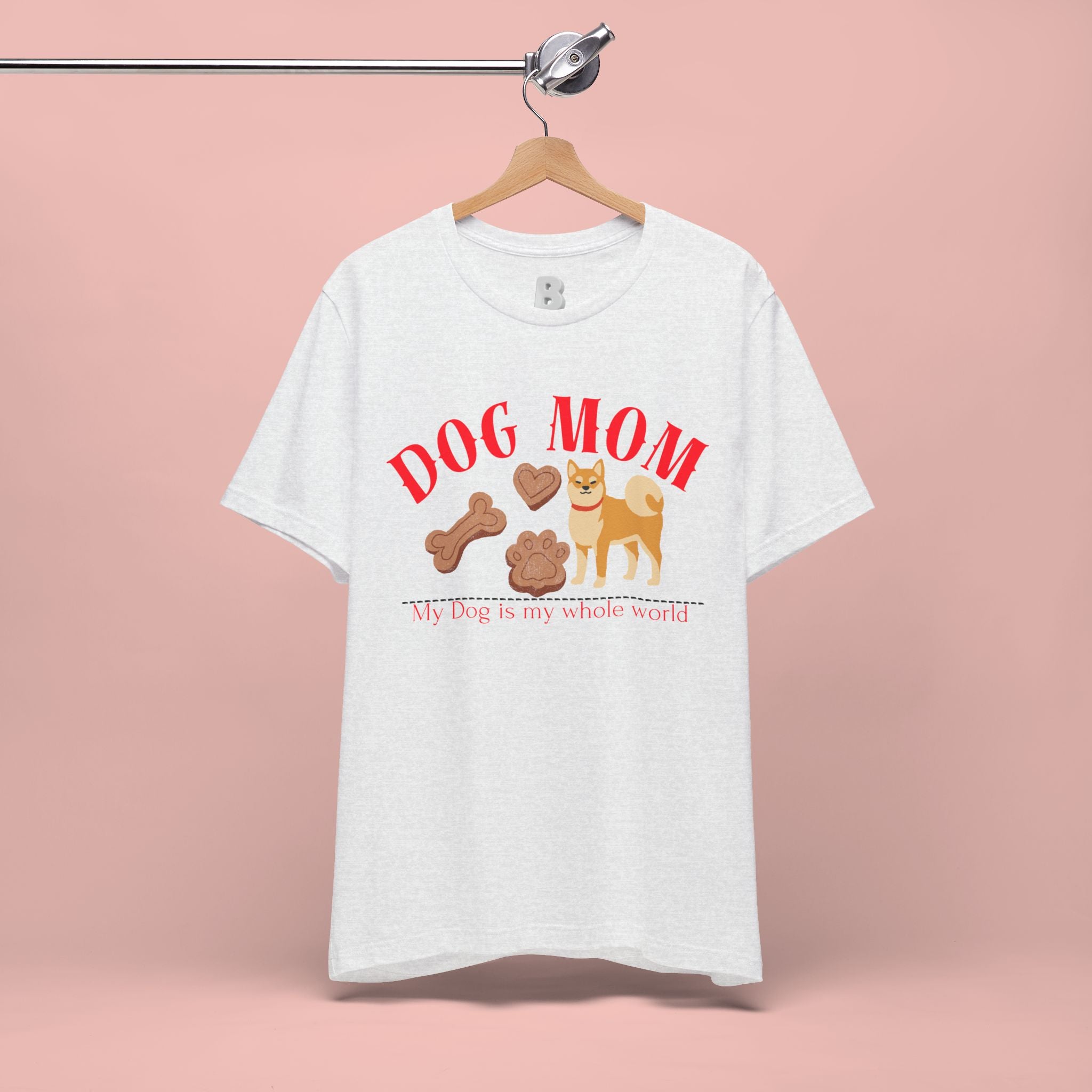 Dog Mom T-Shirt — Cute Shiba & Treats “My Dog Is My Whole World” Tee
