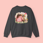 Dog Mom Crewneck Sweatshirt – Cute Floral Paw Print Back Graphic
