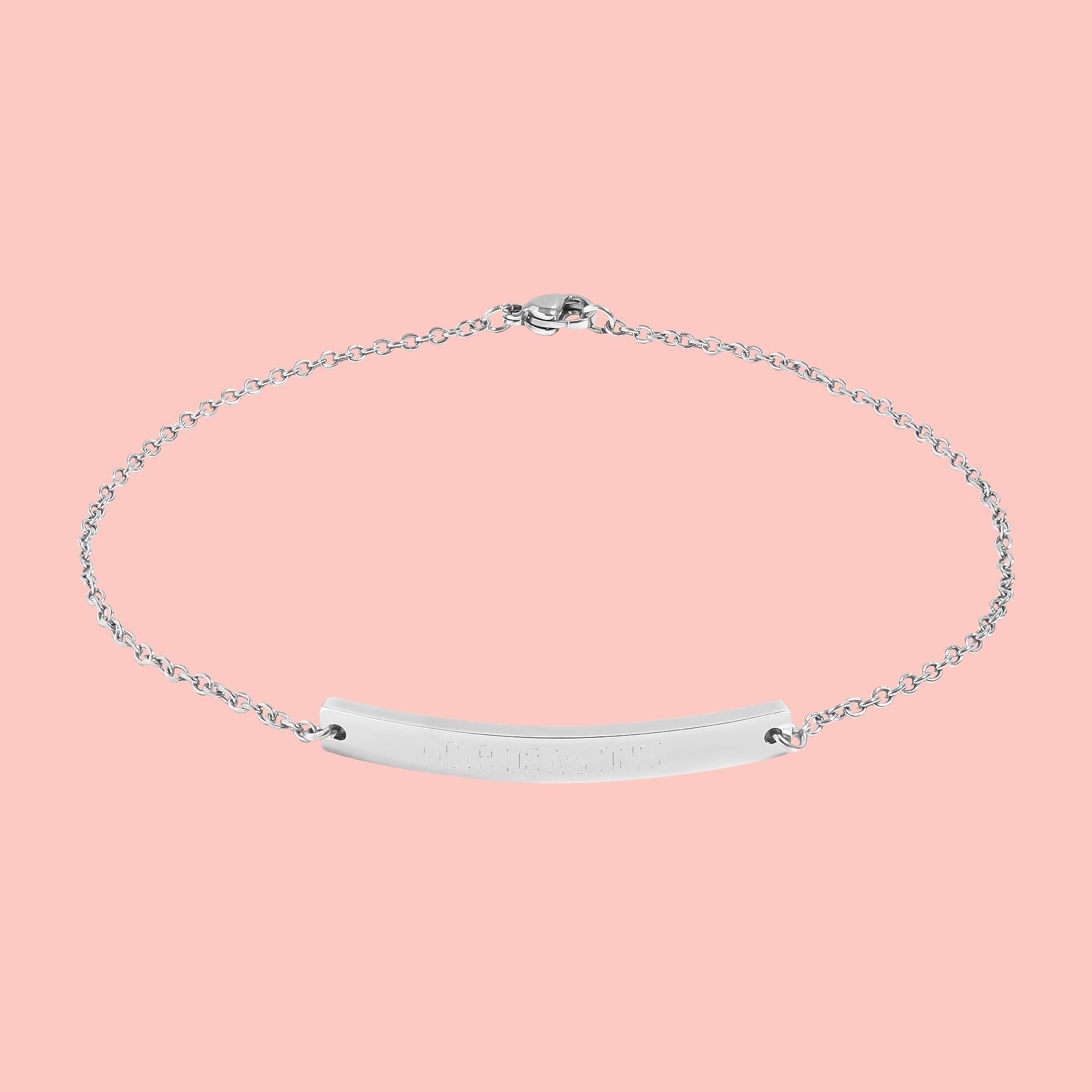 Engravable Curved Bar Anklet — Personalized Minimalist Anklet (Gold or Black)