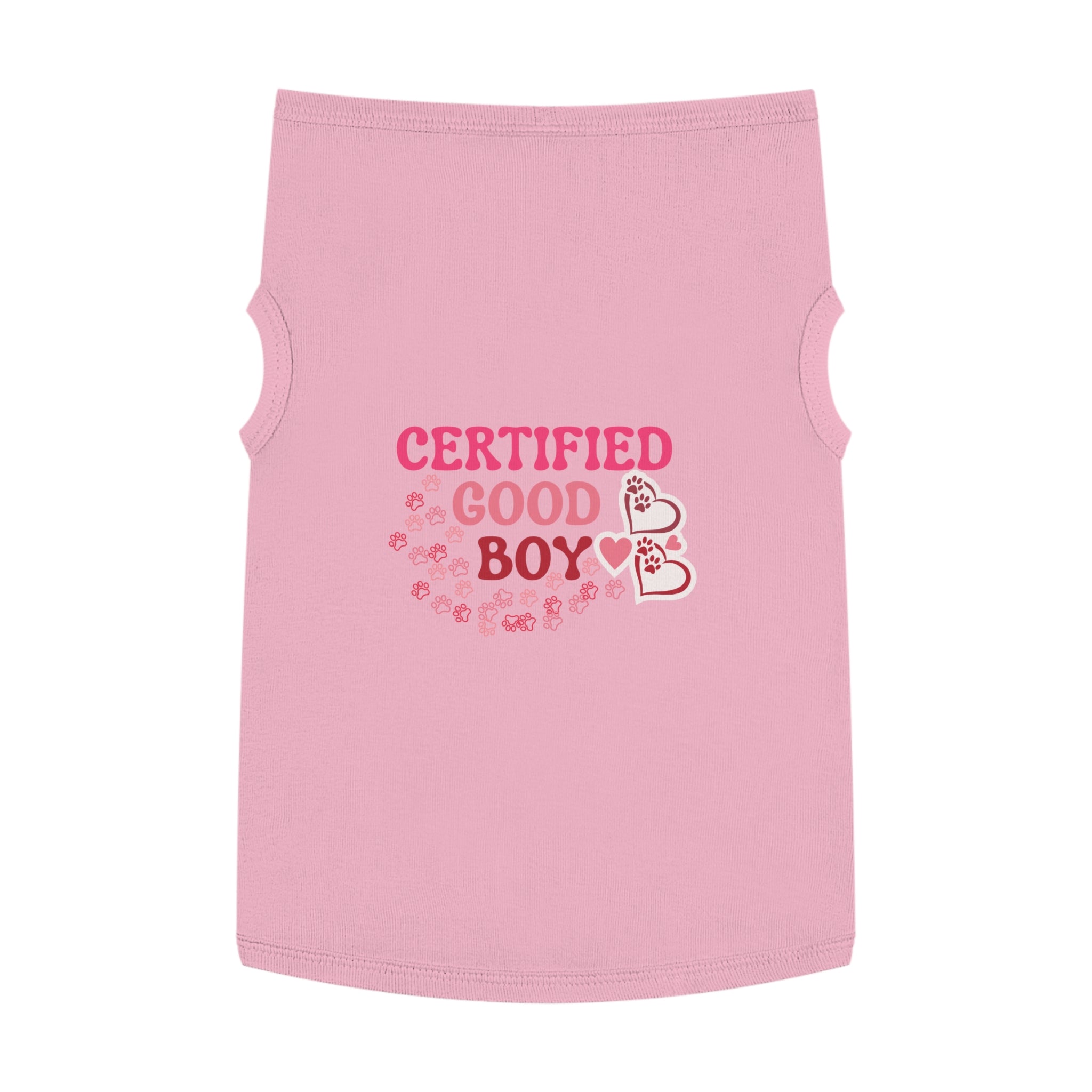 Certified Good Boy Pet Tank Top - Cute Paw & Heart Dog Tee
