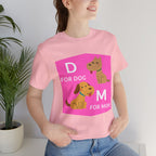 Dog Mom T-Shirt — Cute Pink "D for Dog, M for Mom" Graphic Tee