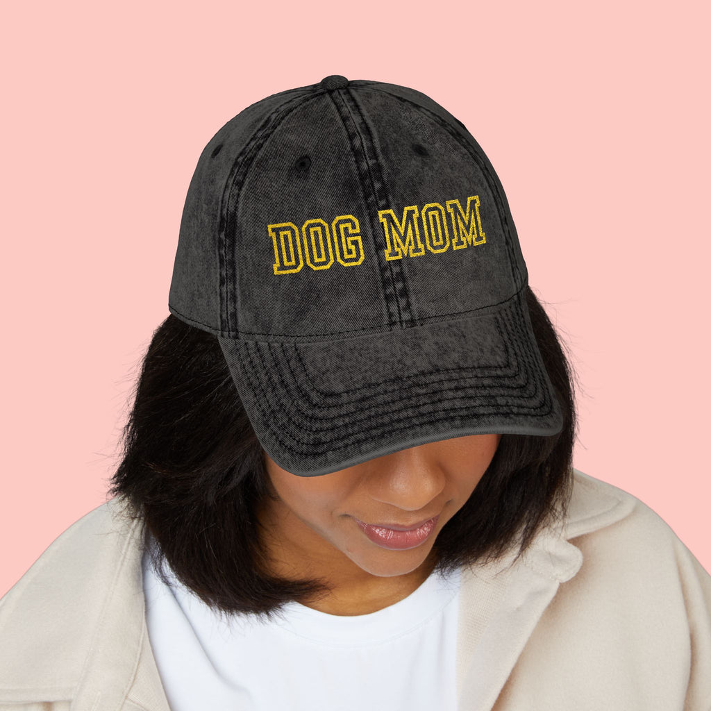 Dog Mom Vintage Embroidered Cap
