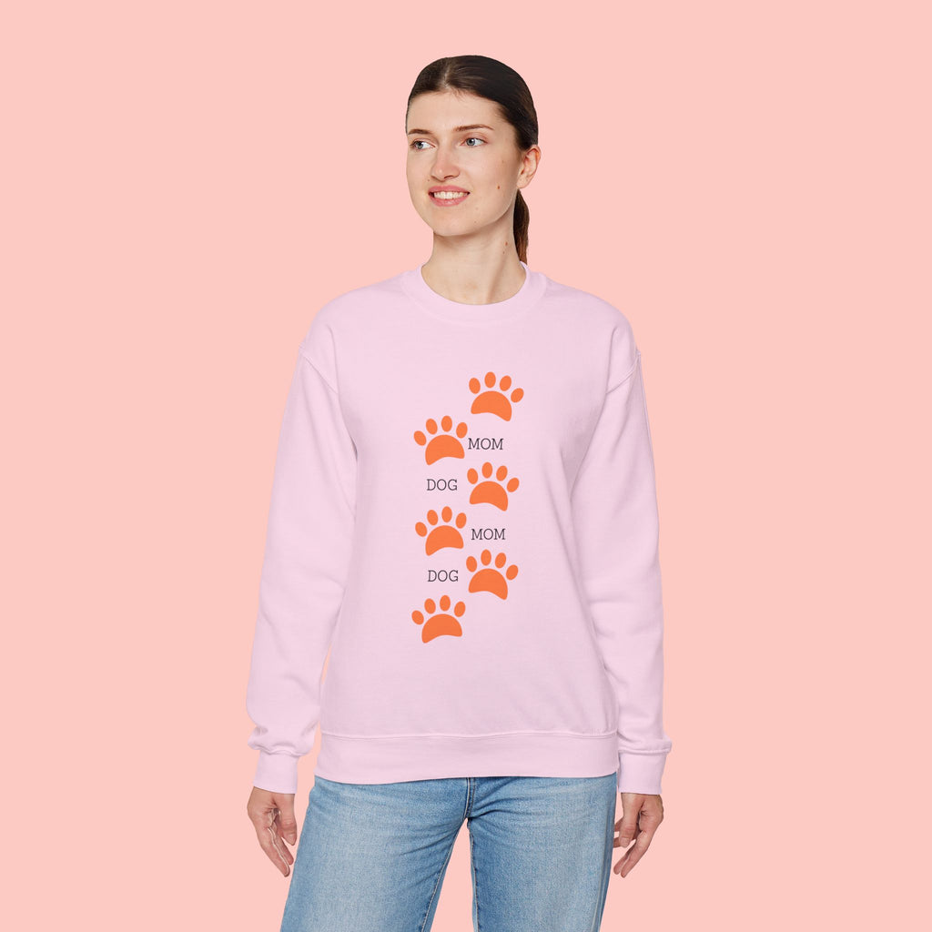 Dog Mom Paw Print Sweatshirt — Cute Pet Lover Crewneck