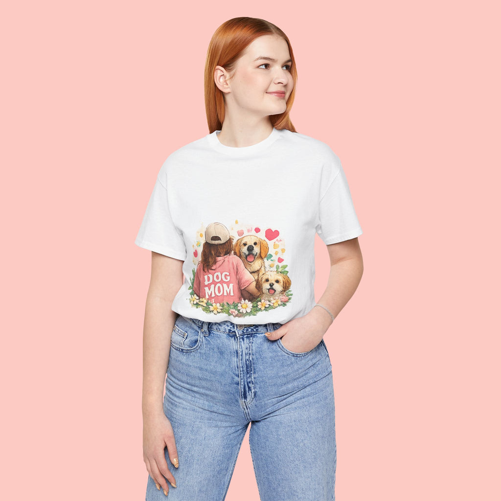 Dog Mom T-Shirt — Cute Floral Puppy Tee for Dog Lovers