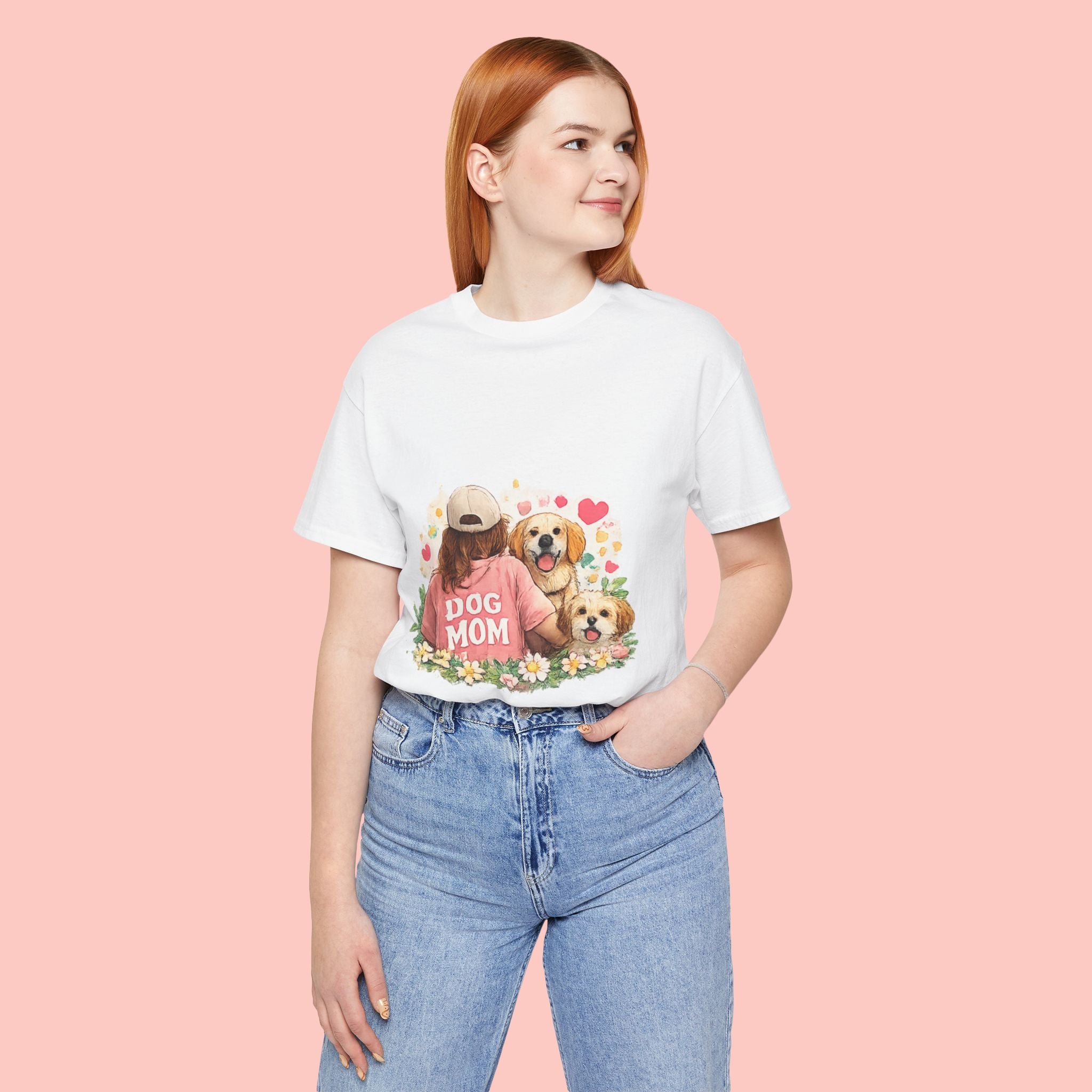 Dog Mom T-Shirt — Cute Floral Puppy Tee for Dog Lovers