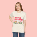 Proud Dog Mom Tee – Floral Retro Heart Design