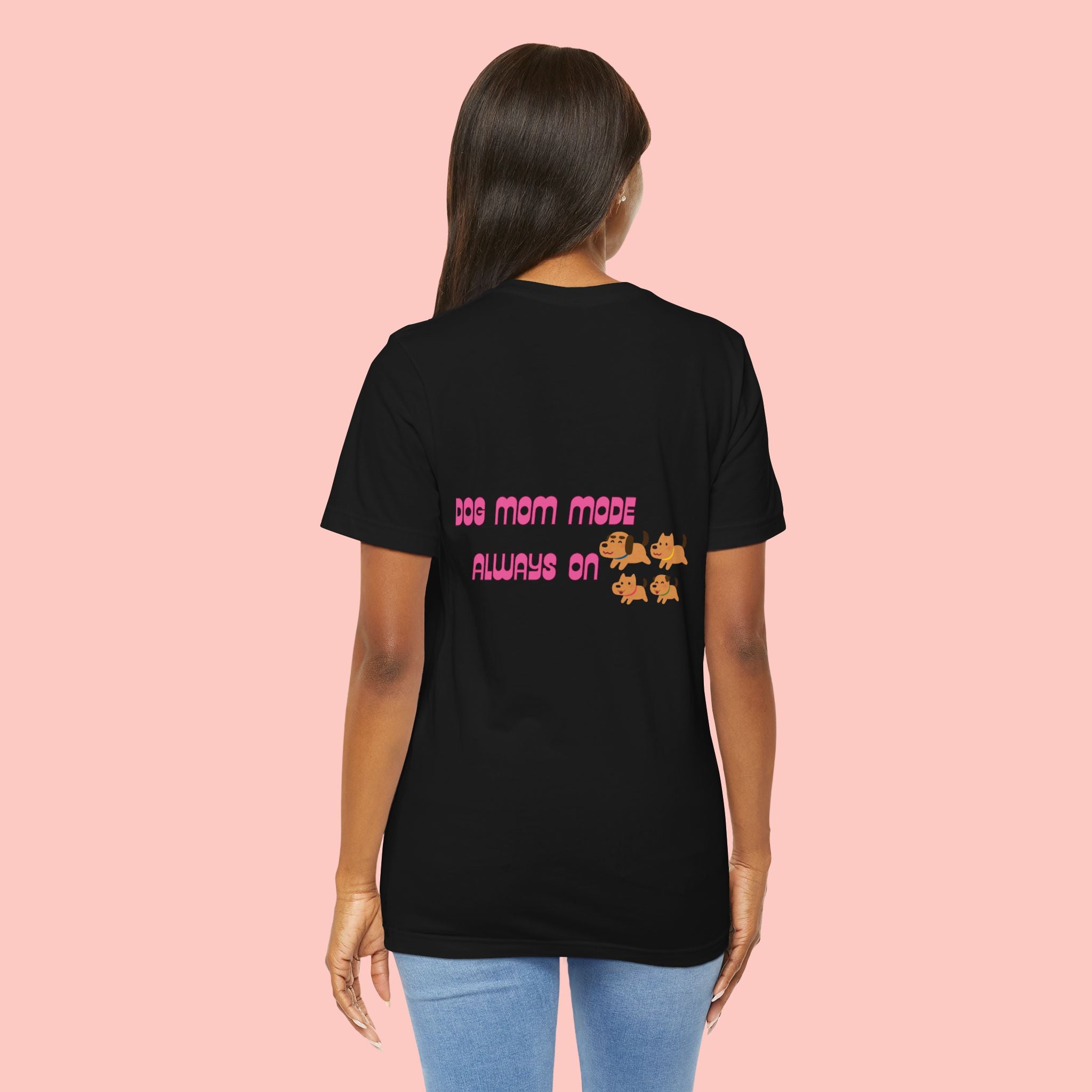 Dog Mom Tee — "Dog Mom Made, Always On" Cute Paw Print Graphic T-Shirt