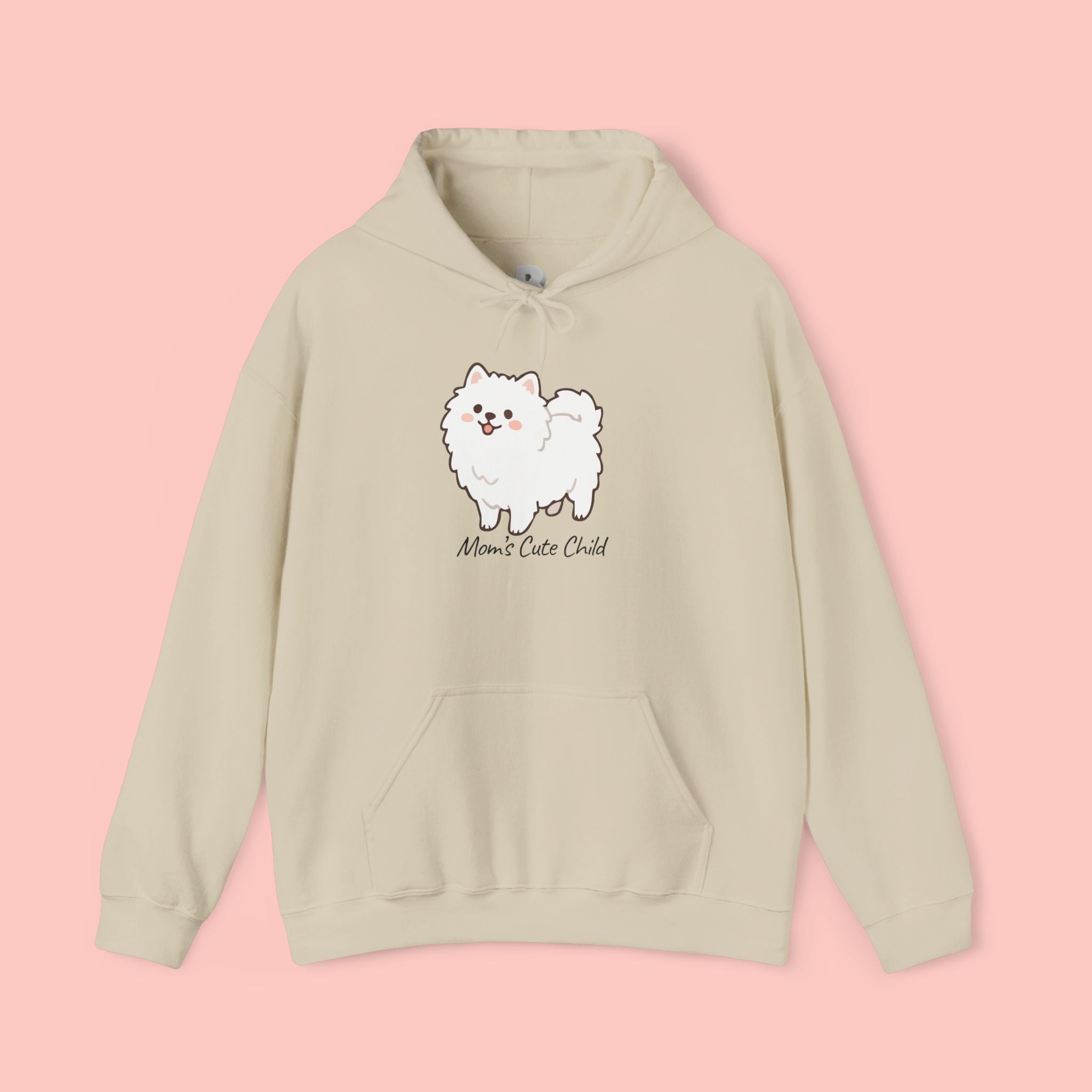 Pomeranian 'Mom's Little Child' Hoodie – Cute White Dog Graphic Pullover