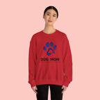 Dog Mom Crewneck Sweatshirt – Blue Paw Graphic "Dog Mom"