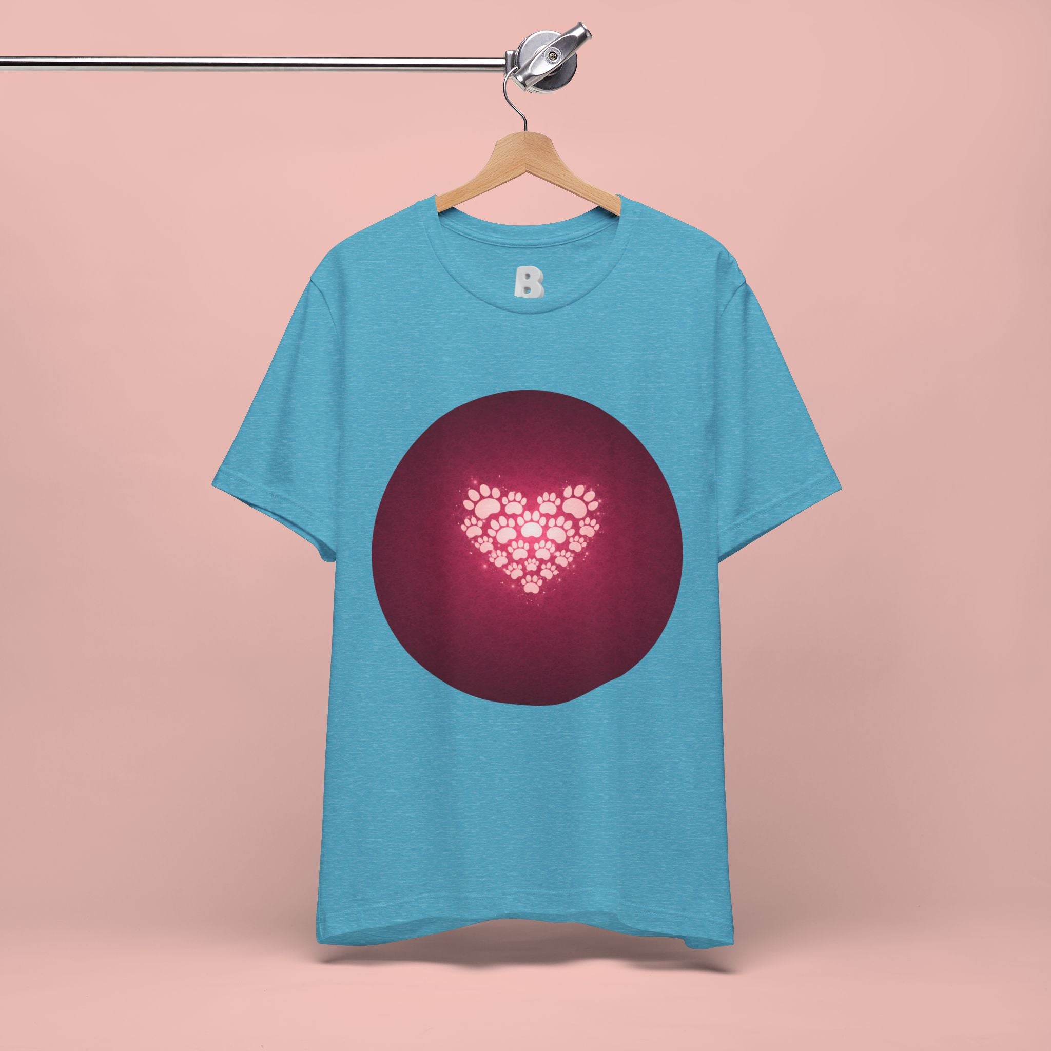 Paw Print Heart T‑Shirt — Cute Pet Lover Tee