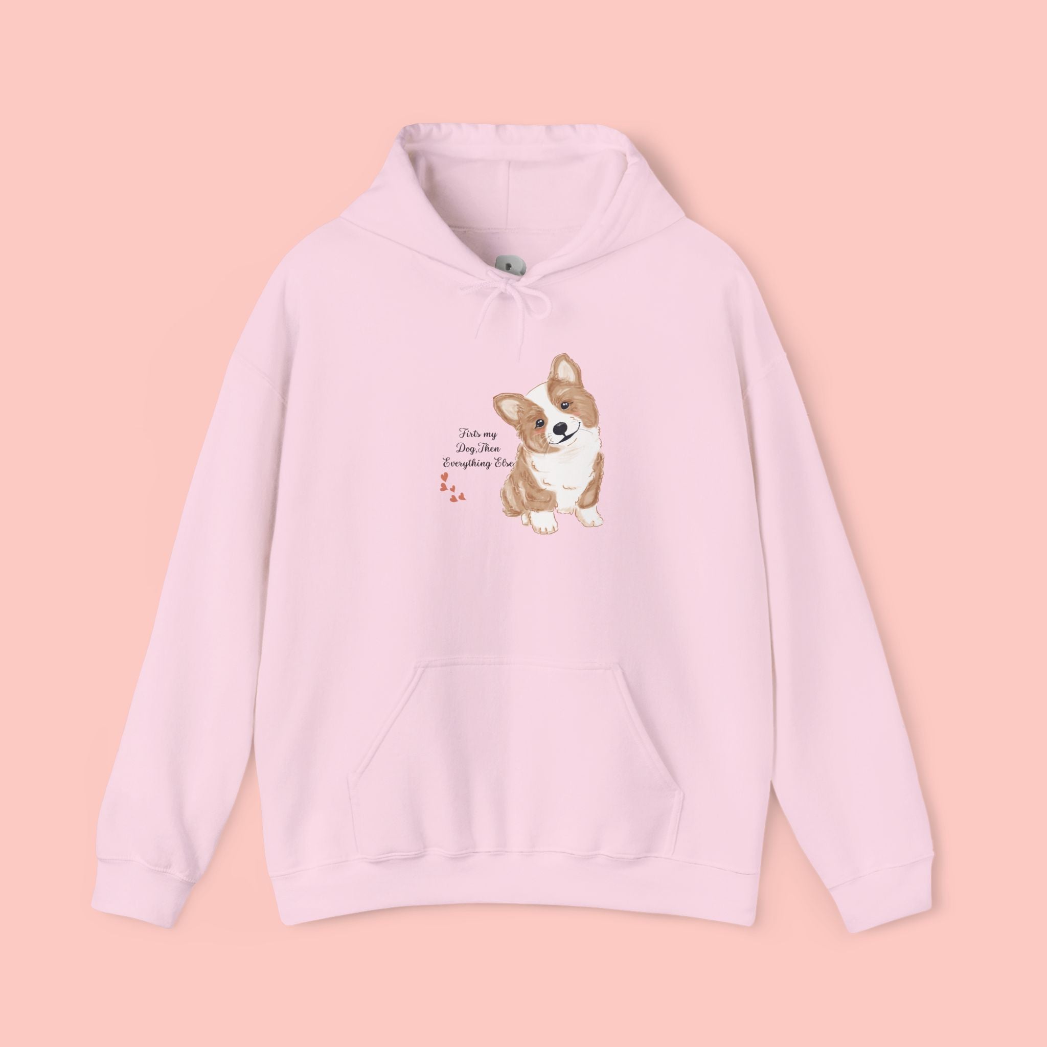 Corgi Love Hoodie — Cute Watercolor Pembroke Corgi Illustration with 'You're My Favorite' Text