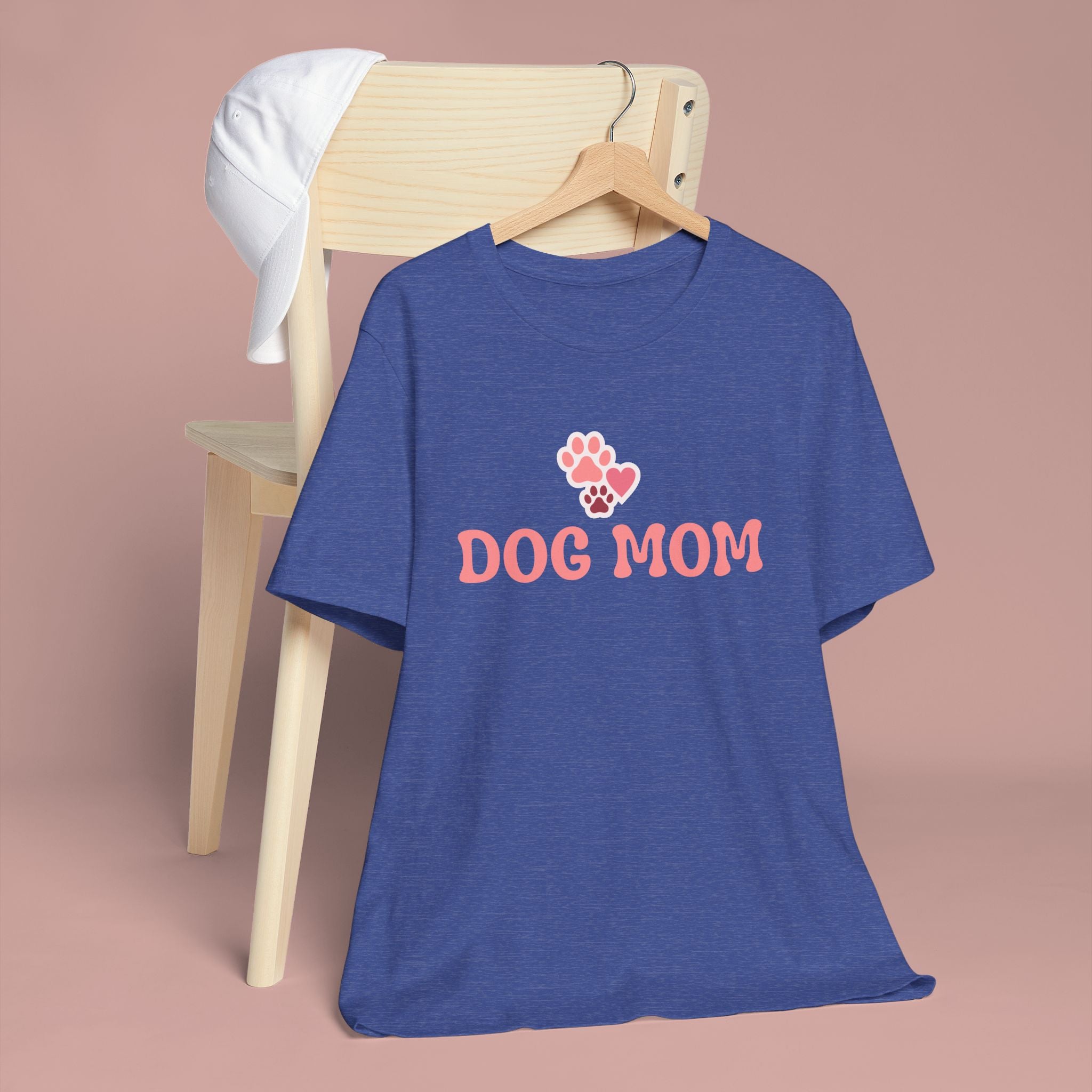 Dog Mom T-Shirt — Pink Paw Graphic Tee for Dog Lovers