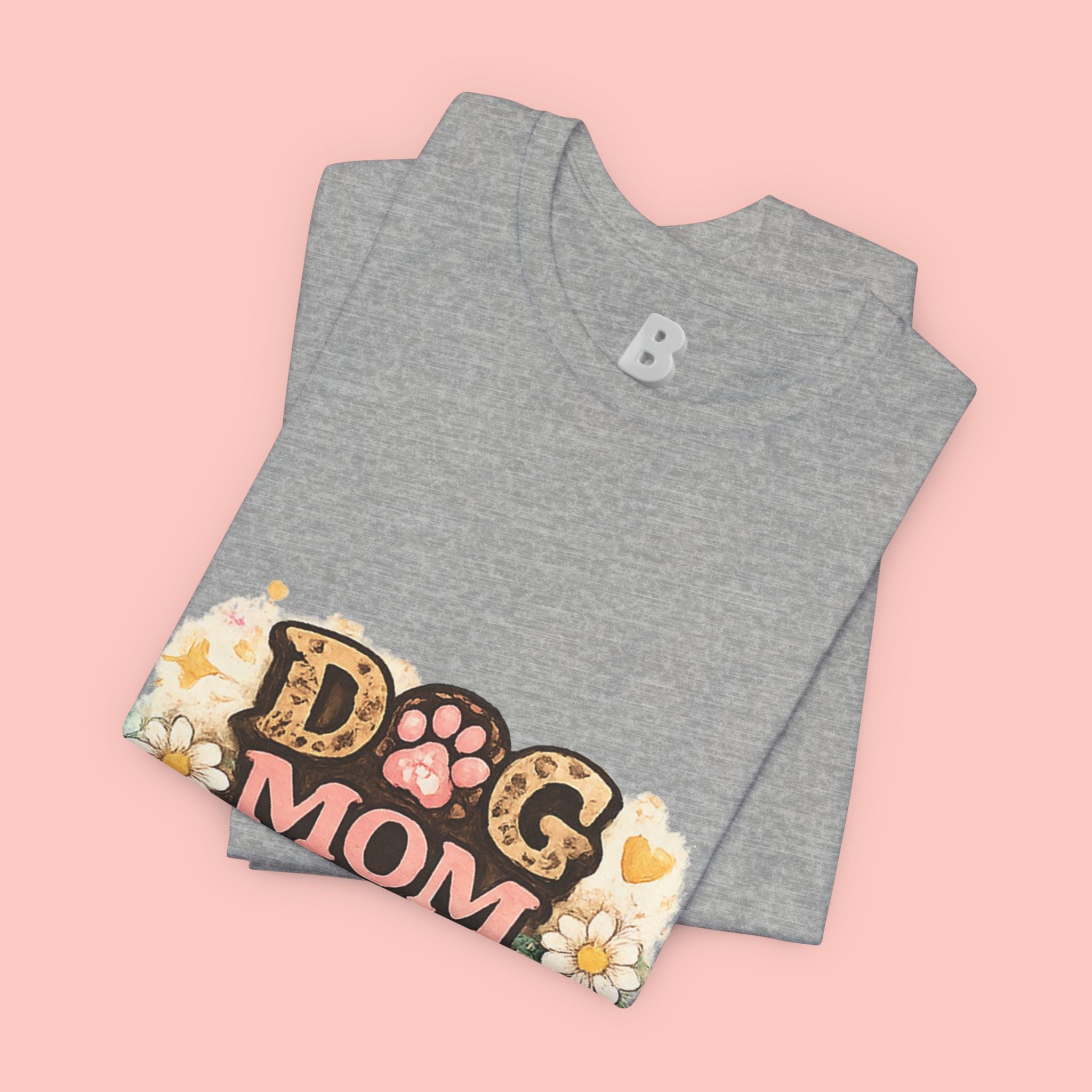 Dog Mom Forever T‑Shirt — Floral Paw Print Tee for Pet Lovers