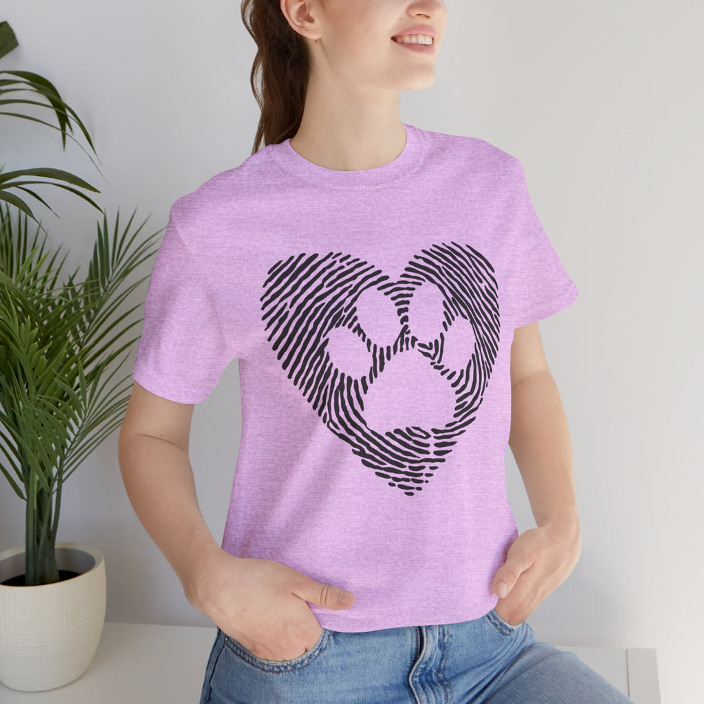 Fingerprint Heart Paw T-Shirt — Dog Paw Love Tee