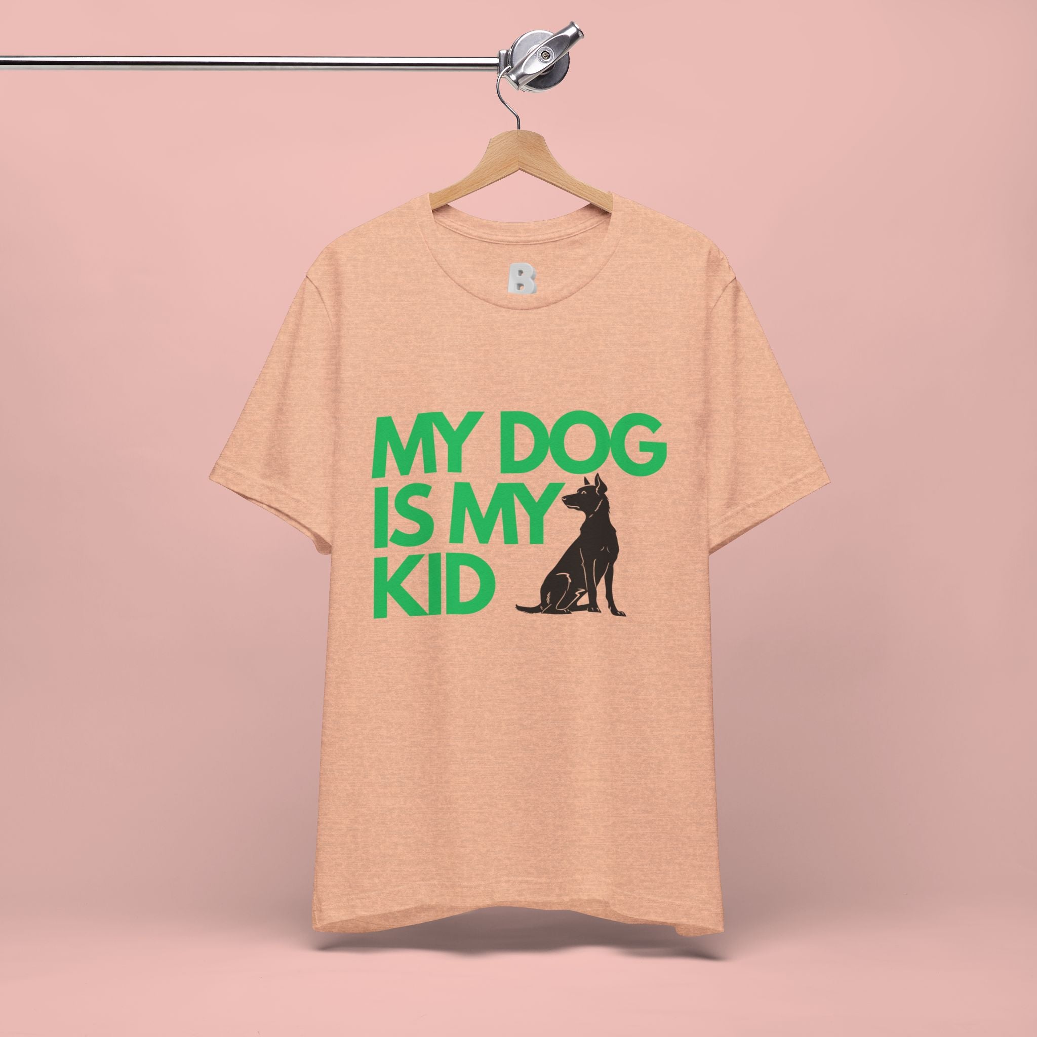 My Dog Is My Kid T-Shirt — Funny Pet Mom/Dad Tee with Sitting Dog Graphic