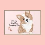 Framed Canvas Print — "First My Dog, Then Everything Else" Corgi Wall Art
