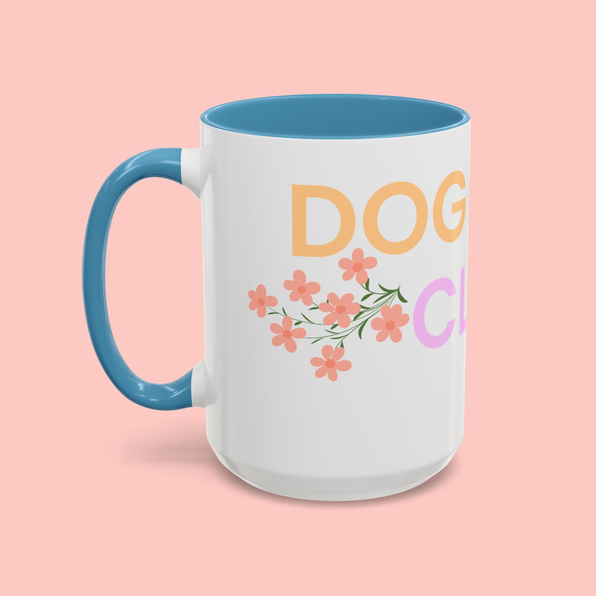 Dog Mom Club Accent Coffee Mug – Colorful Paw Print 11/15oz