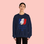 Crewneck Sweatshirt - "Love Your Dog Like Me" French Flag Puppy Graphic
