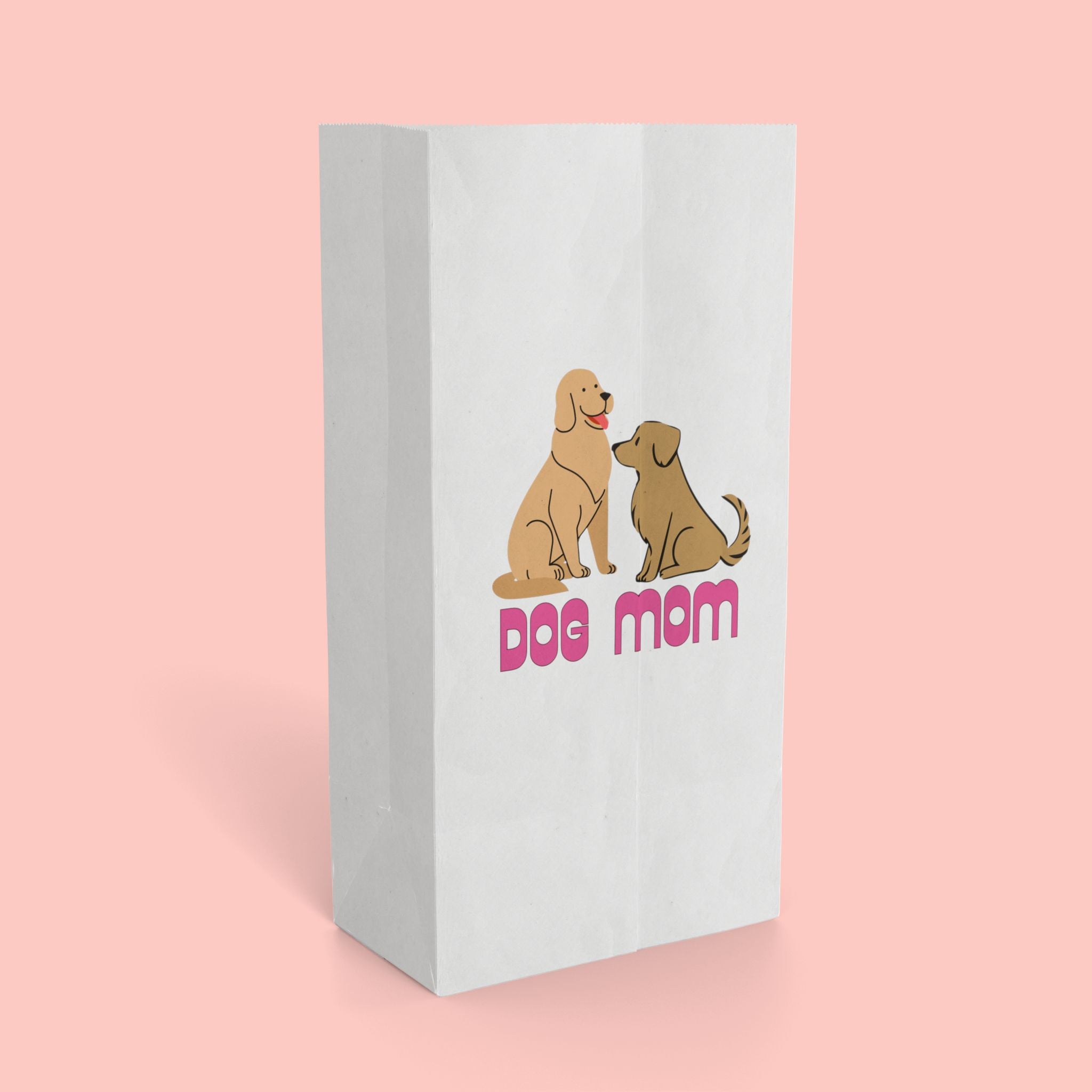 Dog Mom Paper Gift Bag — Cute Dog Illustration Gift Sack for Pet Lovers