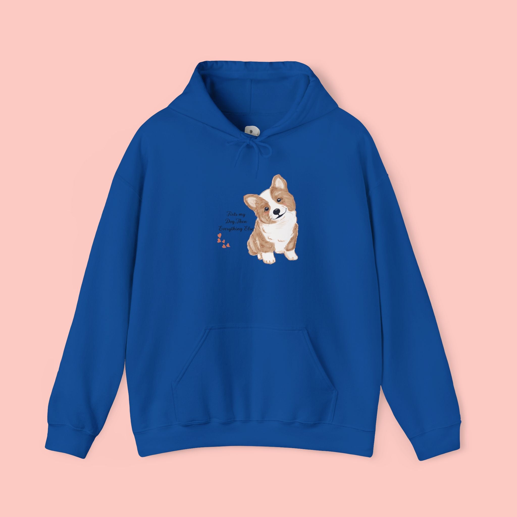 Corgi Love Hoodie — Cute Watercolor Pembroke Corgi Illustration with 'You're My Favorite' Text