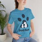 Dog Mom T‑Shirt — Paw Print with Dog & Puppy Graphic