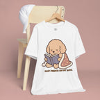 Paw Prints On My Soul T‑Shirt — Cute Reading Puppy Graphic Tee