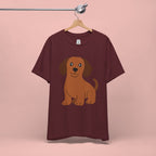 Dachshund Puppy Graphic T-Shirt — Cute Brown Dog Tee