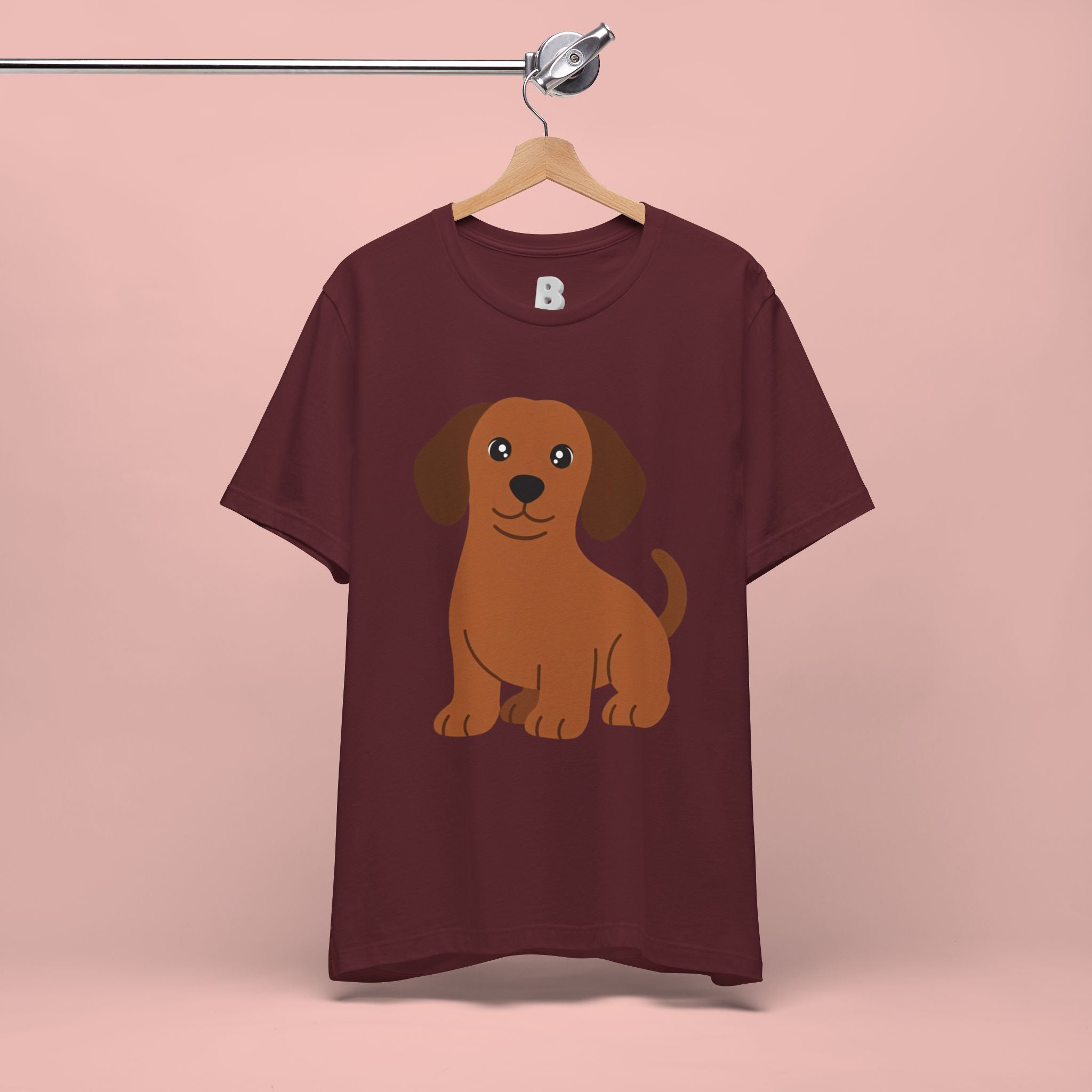 Dachshund Puppy Graphic T-Shirt — Cute Brown Dog Tee