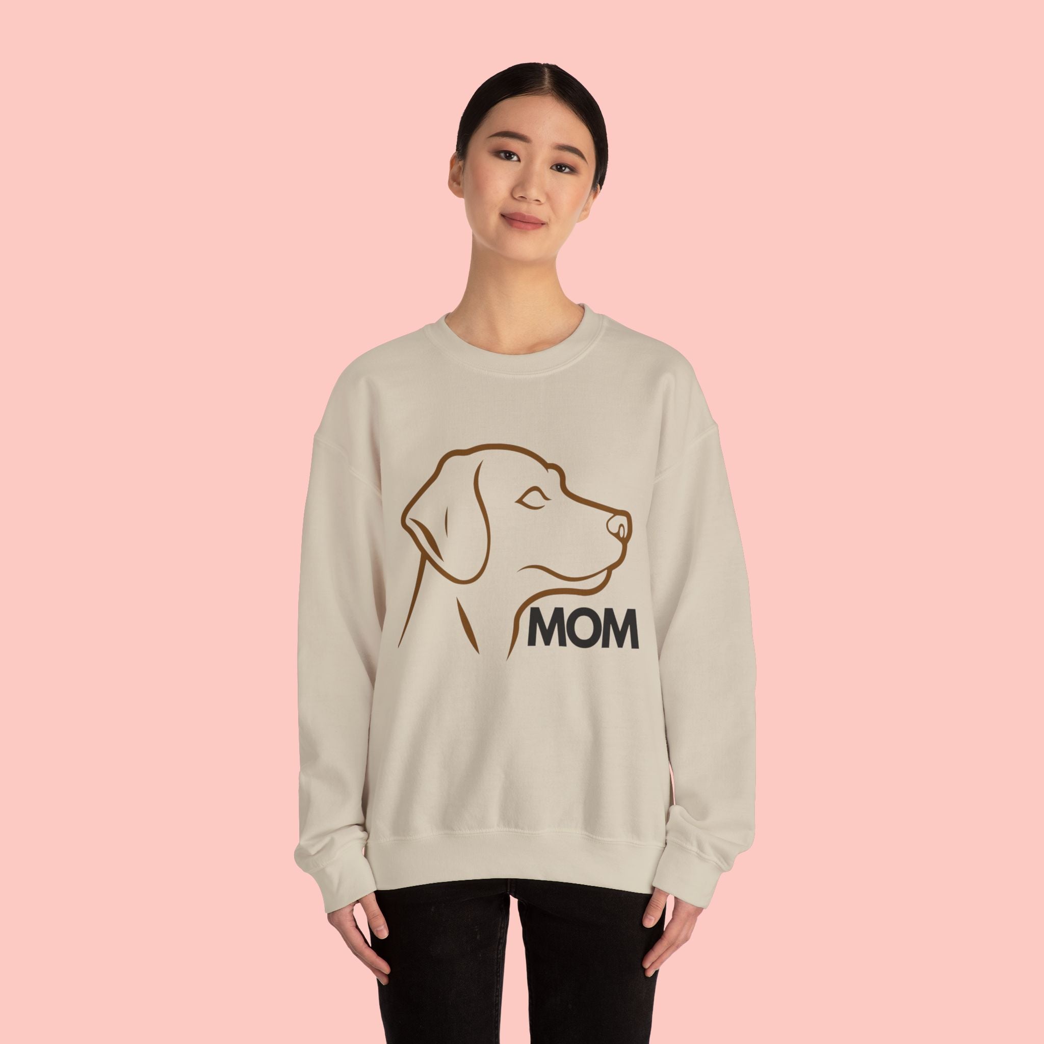 Dog Mom Crewneck Sweatshirt – Minimalist Labrador Outline