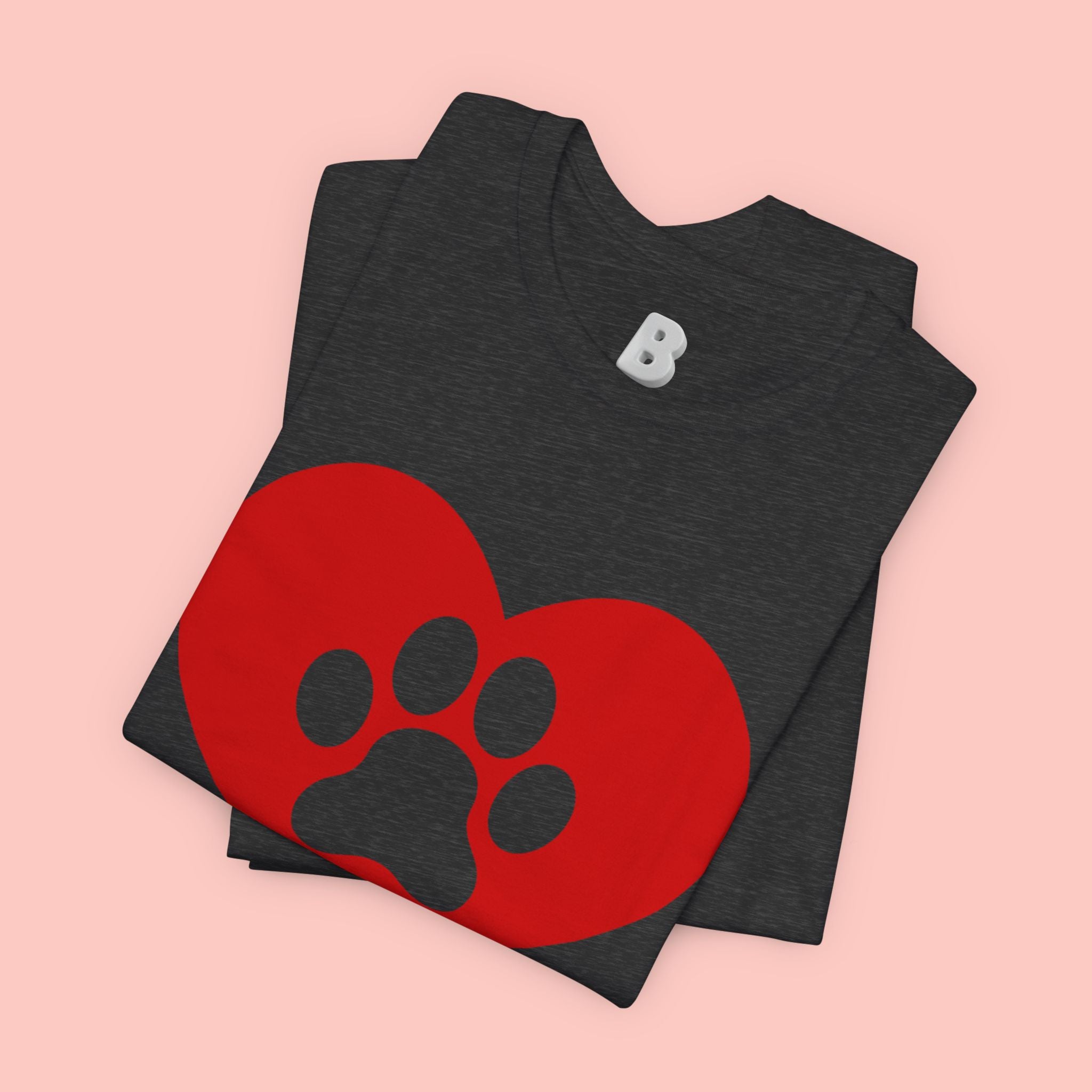 Pet Lover T-Shirt — Red Heart Paw Print Tee